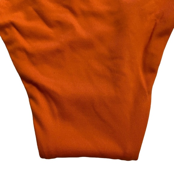 Roxy Wavy Soul Bikini Swim Bottoms Low Rise Soft Stretchy Orange Rust Small - Picture 11 of 16